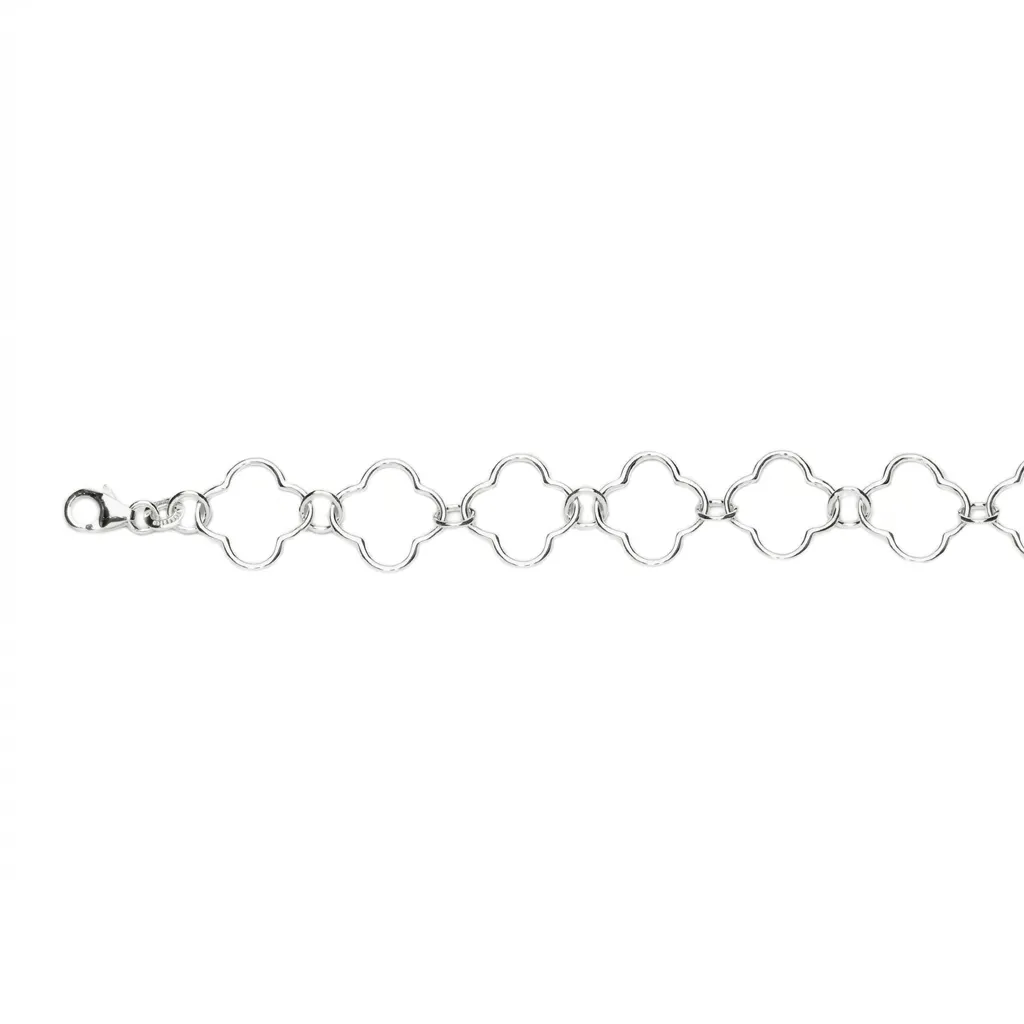 [19152B1800PL] Pulsera plata 925 silueta flor 13mm