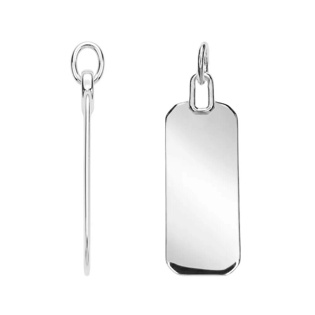 [19165PPL] Colgante plata 925 placa rectangular 29x10mm