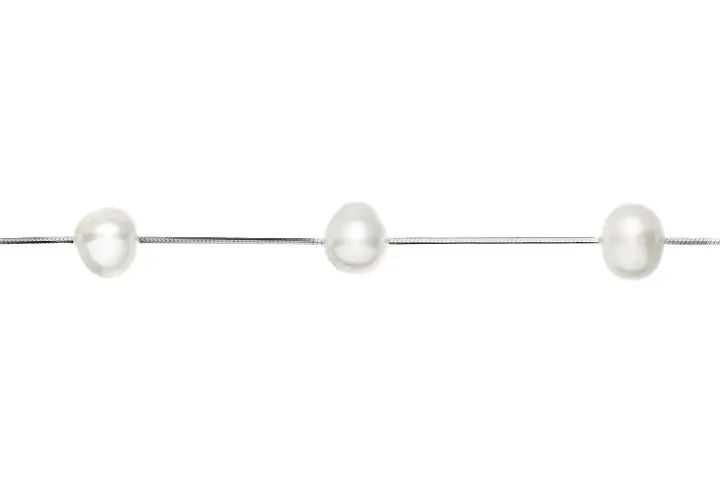 [07923C001PBL] Sterling silver necklace with 13 cultured pearls 7-8mm
