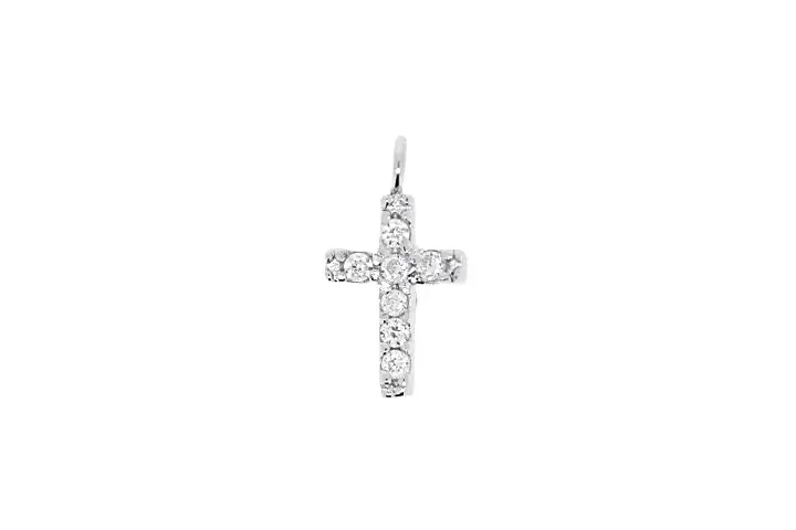 Charm plata 925 cruz con circonita