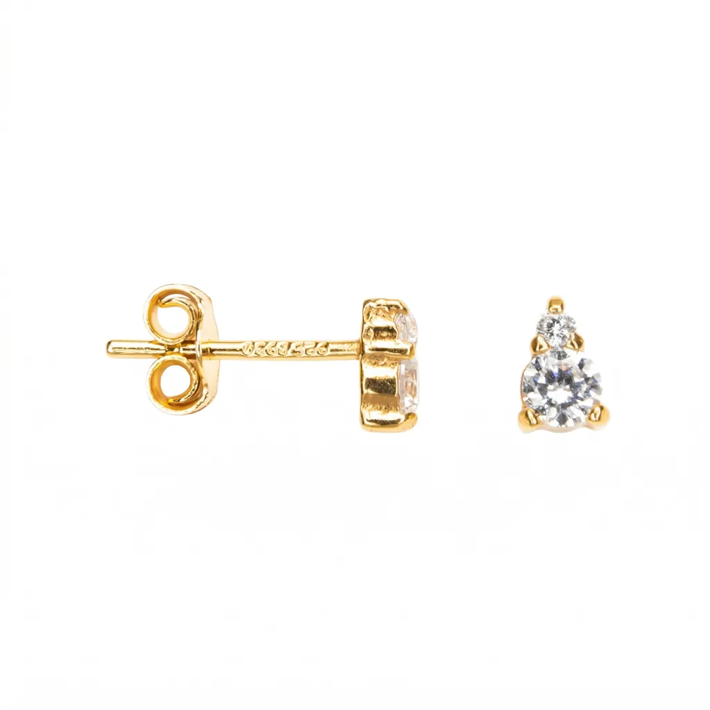 Sterling silver 2 and 3mm cubic zirconia earrings