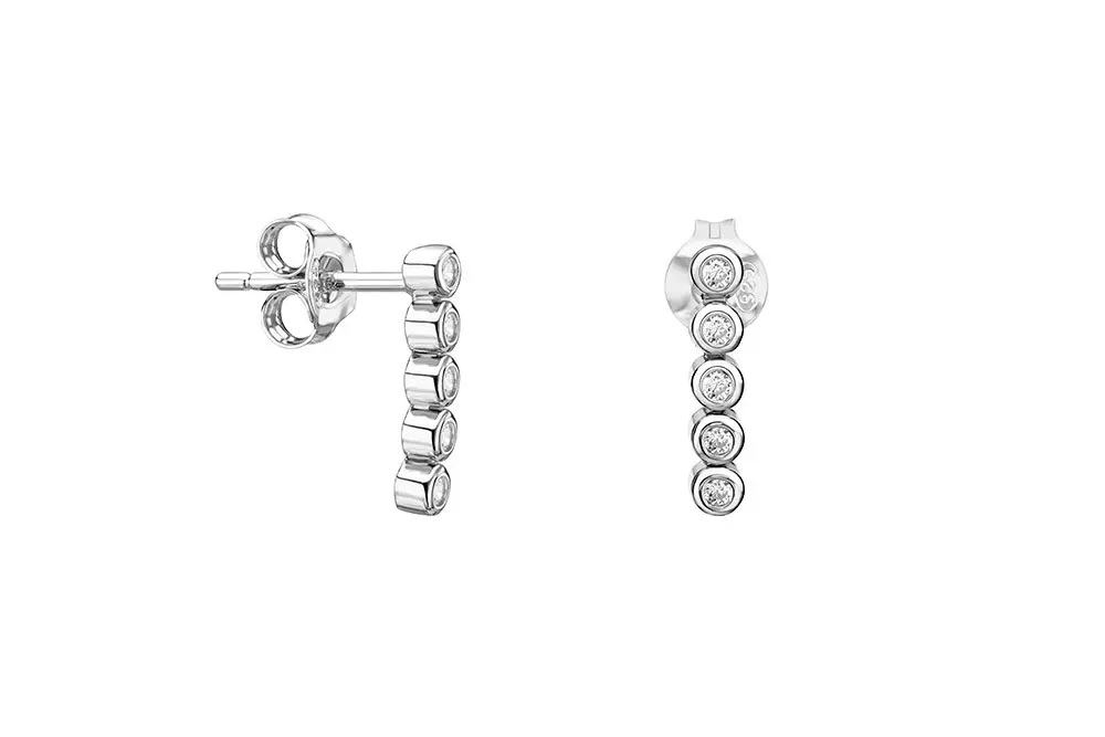 Sterling silver 5 cubic zirconia earring