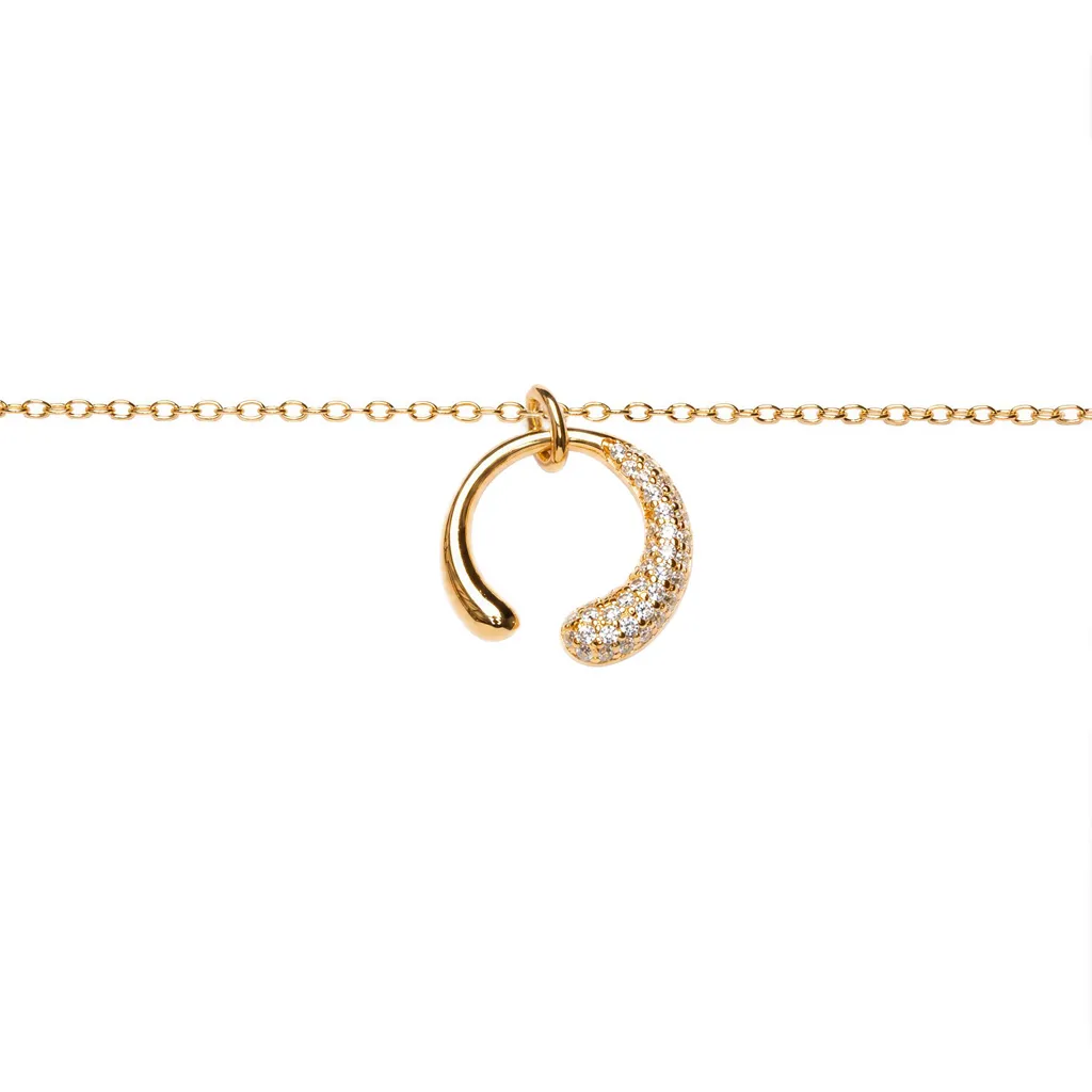 Sterling silver elongated drop cubic zirconia necklace