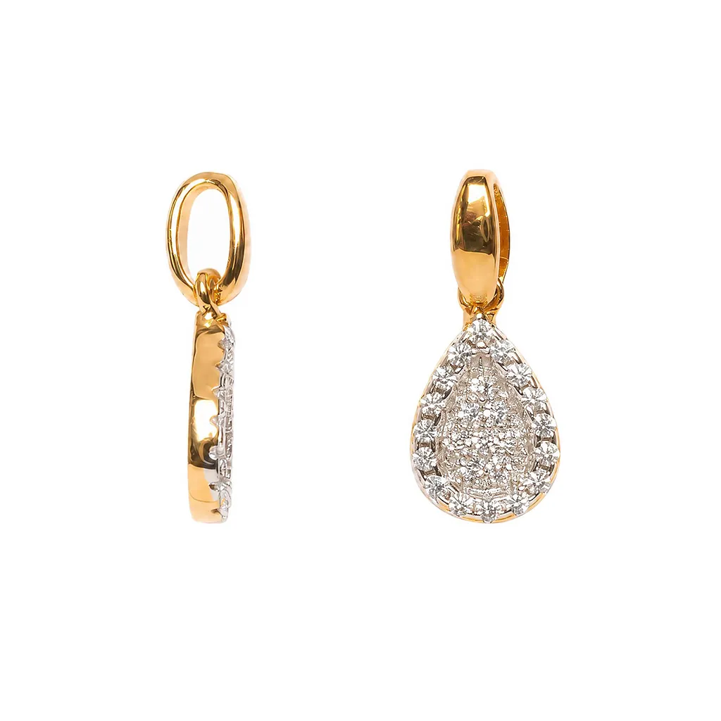 [19219PZBLDO] Sterling silver zirconia drop pendant