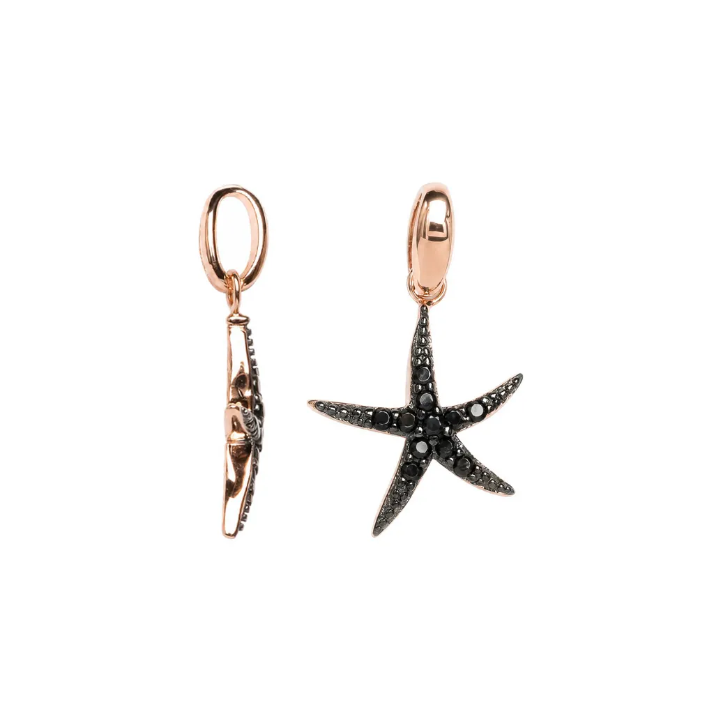 [19231PZNEDR] Sterling silver cubic zirconia starfish pendant.