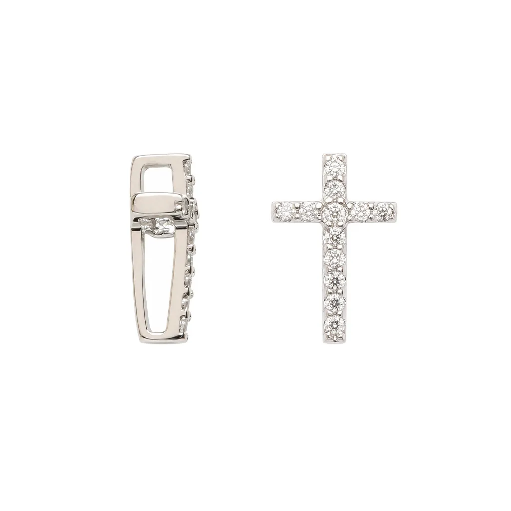 Colgante plata 925 cruz pasante con circonitas