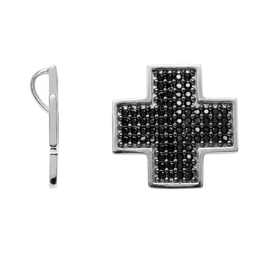 Sterling silver cubic zirconia cross pendant