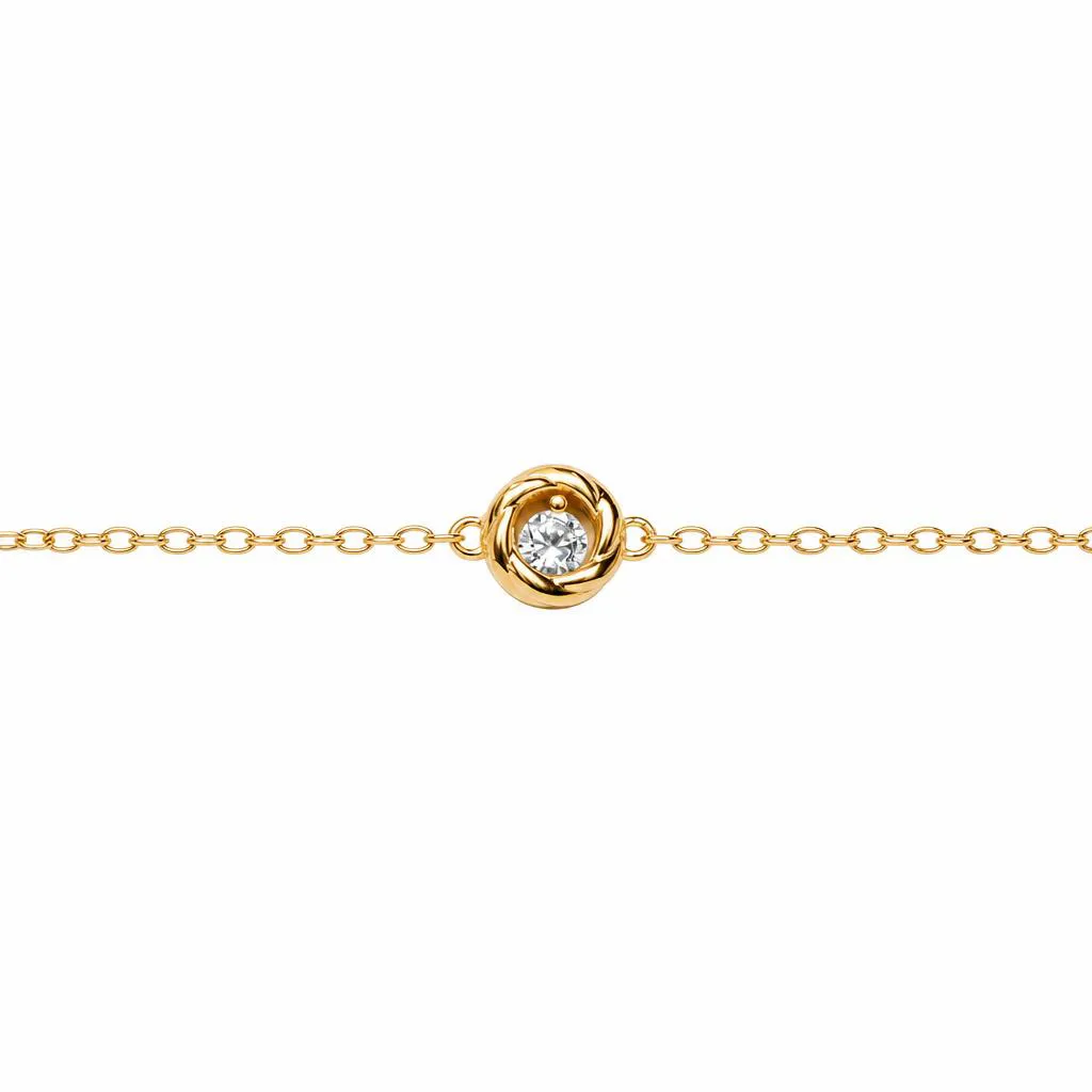 Pulsera plata 925 círculo gallonado con circonita