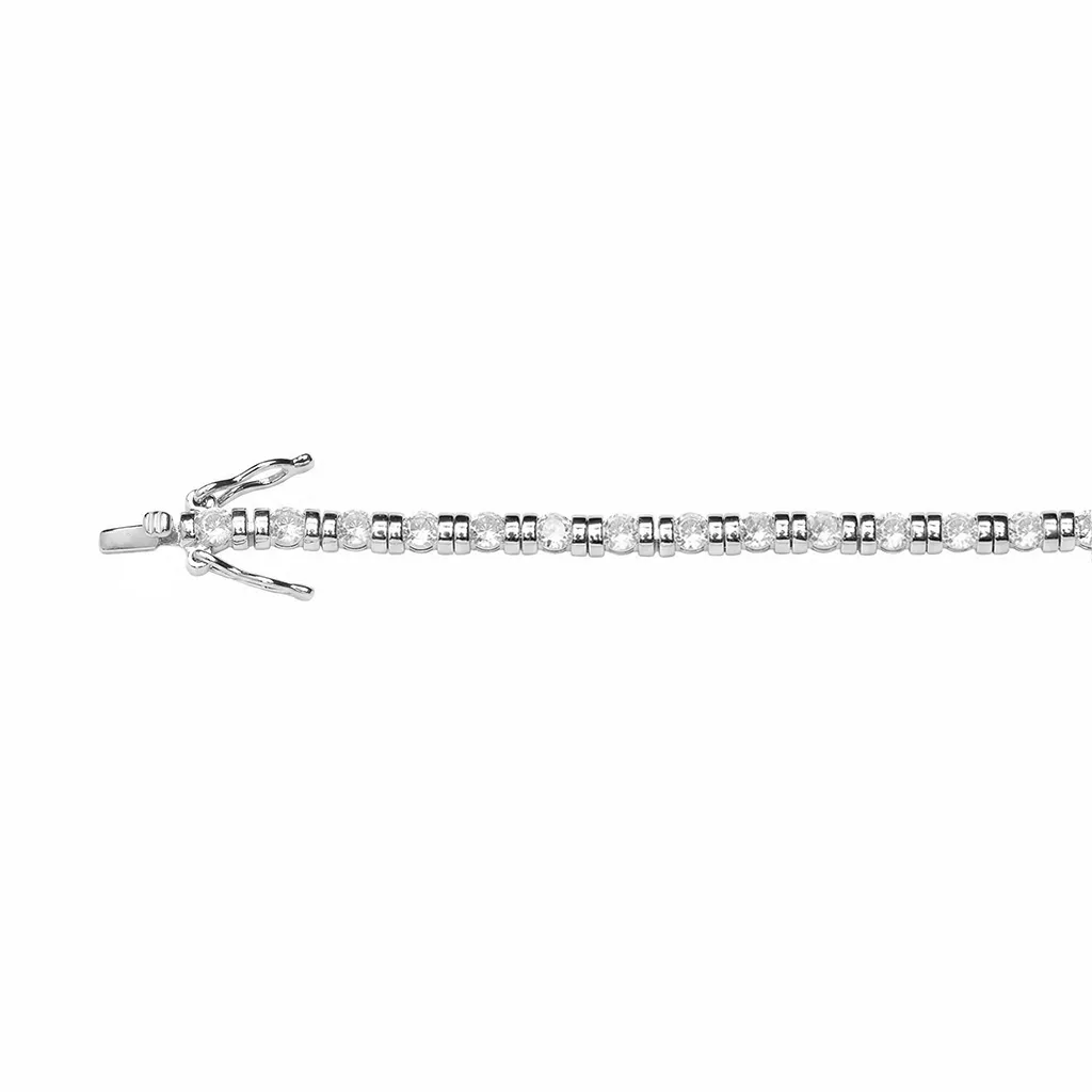Sterling silver 3mm cubic zirconia bracelet