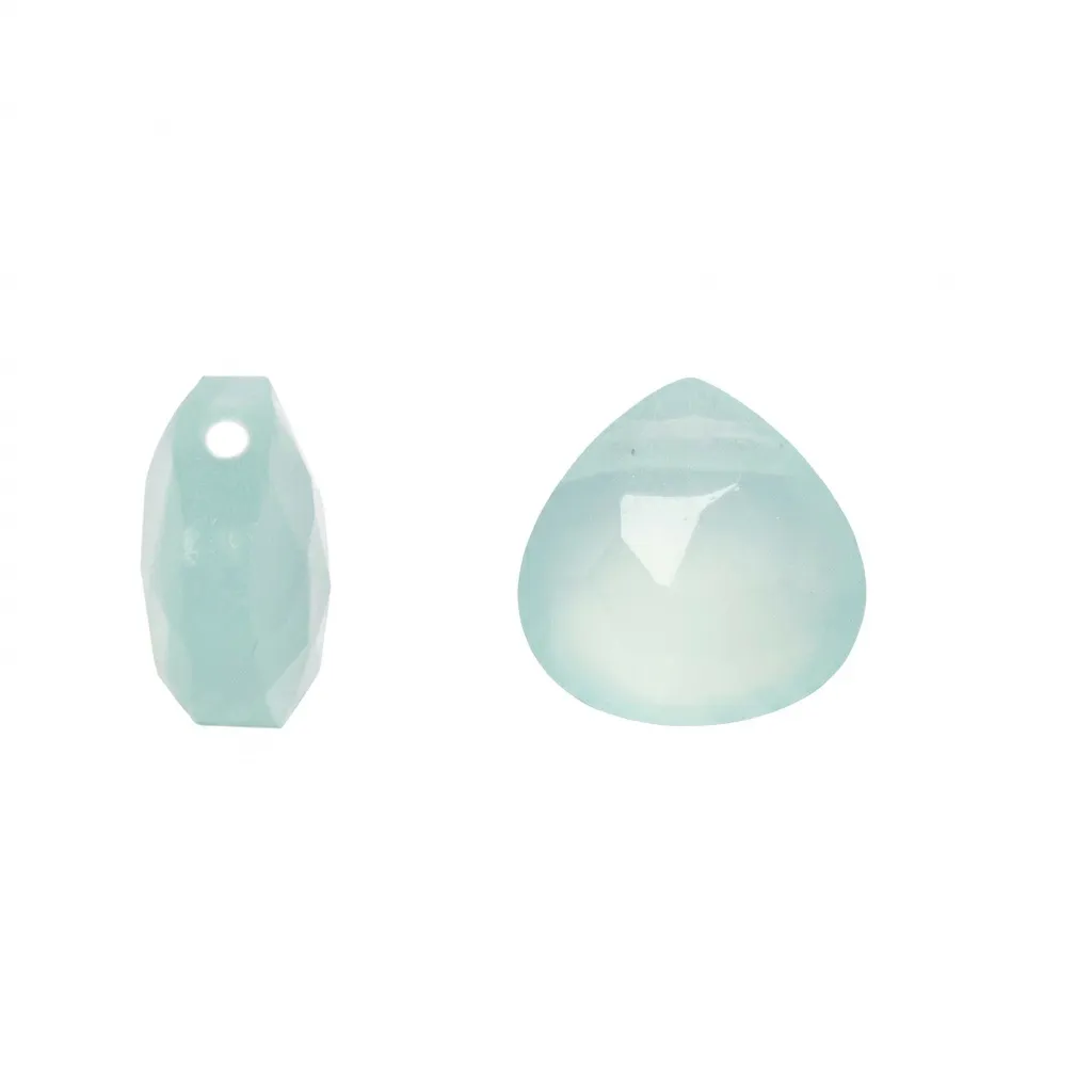 Sterling silver heart semi-precious stone charm pendant