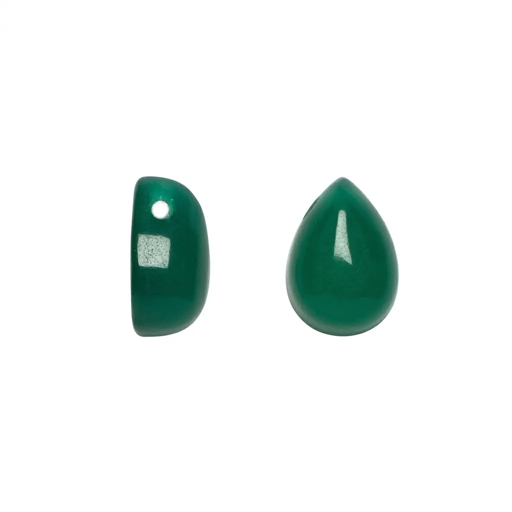 Sterling silver pear semi-precious stone charm pendant.