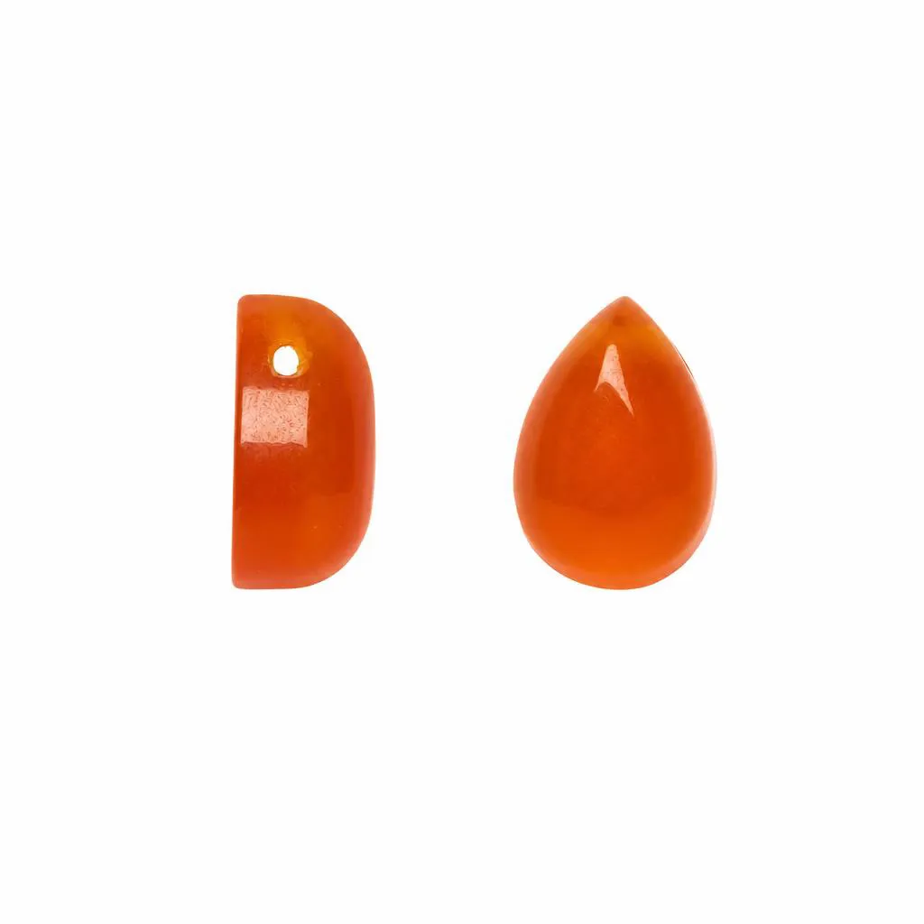 Sterling silver pear semi-precious stone charm pendant.