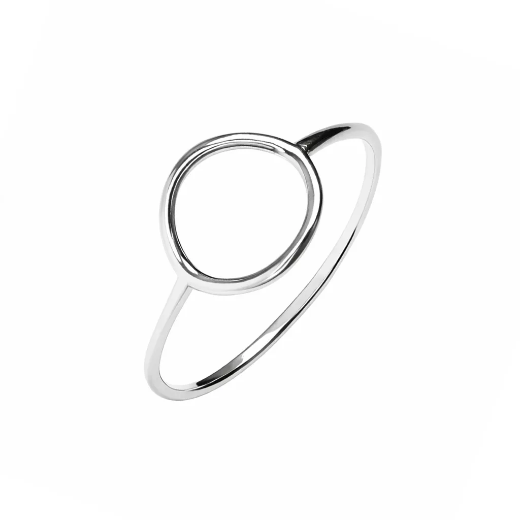 Anillo plata 925 silueta círculo curvado 10mm