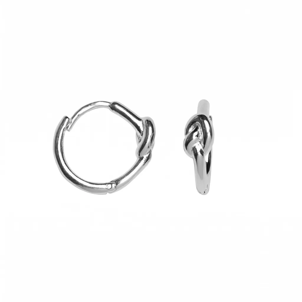 Pendiente plata 925 aro con nudo marinero
