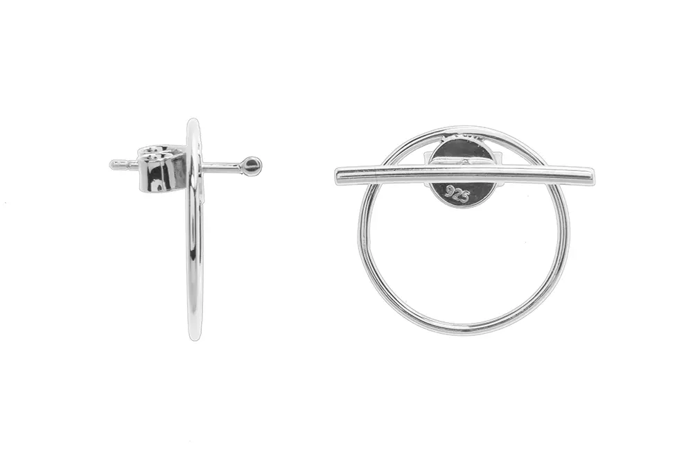 Sterling silver hoop and bar earrings