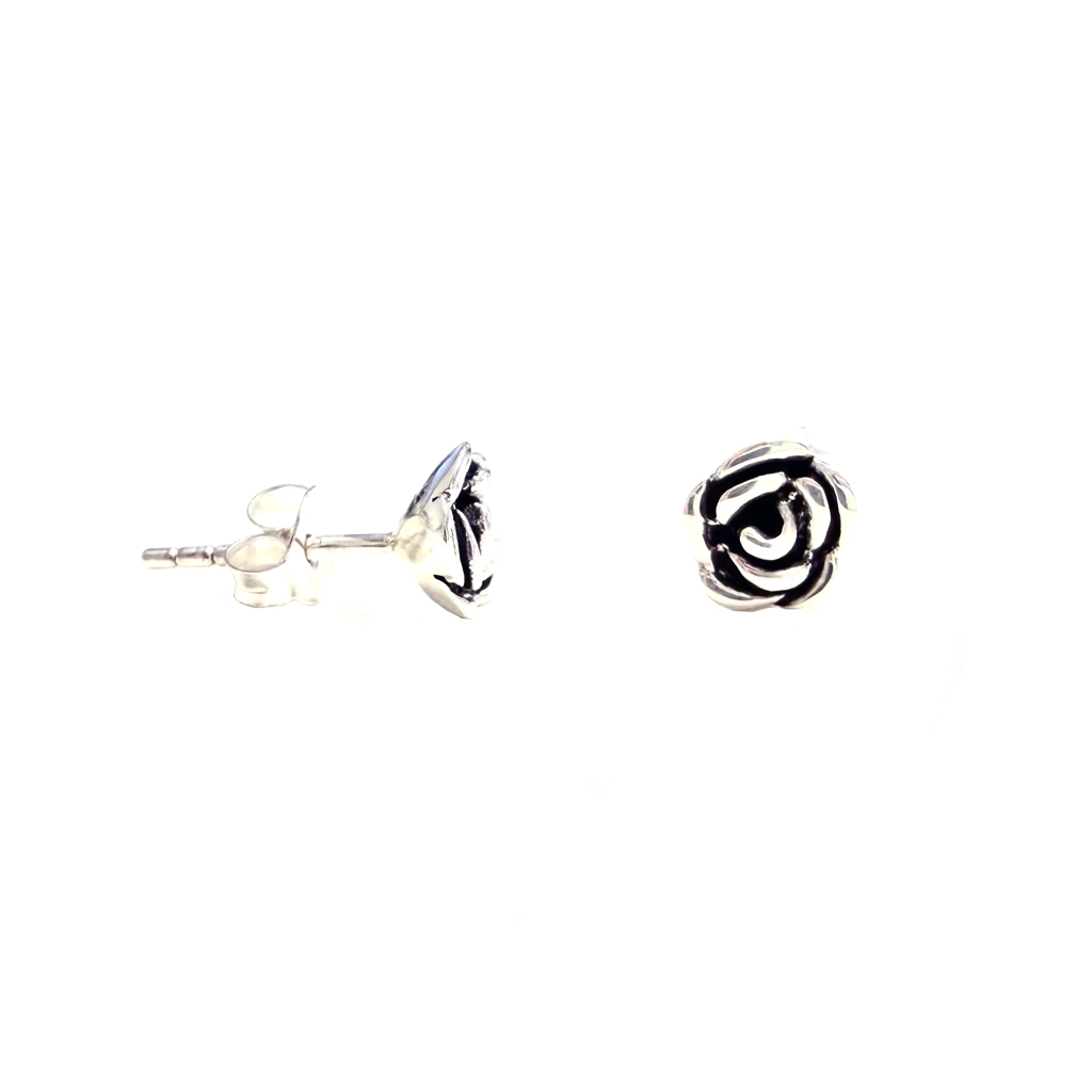 Sterling silver 6mm rose earrings