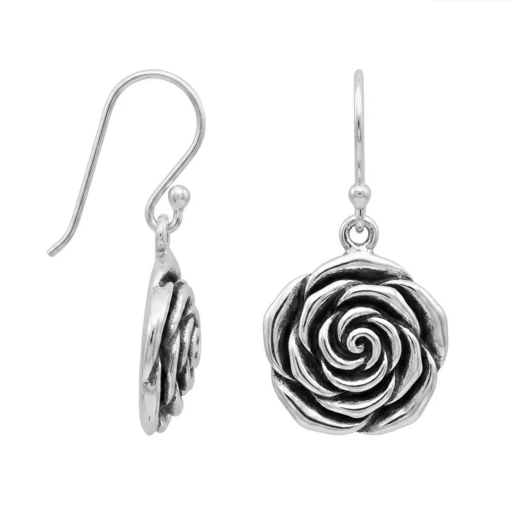 Pendiente plata 925 rosa 12mm 