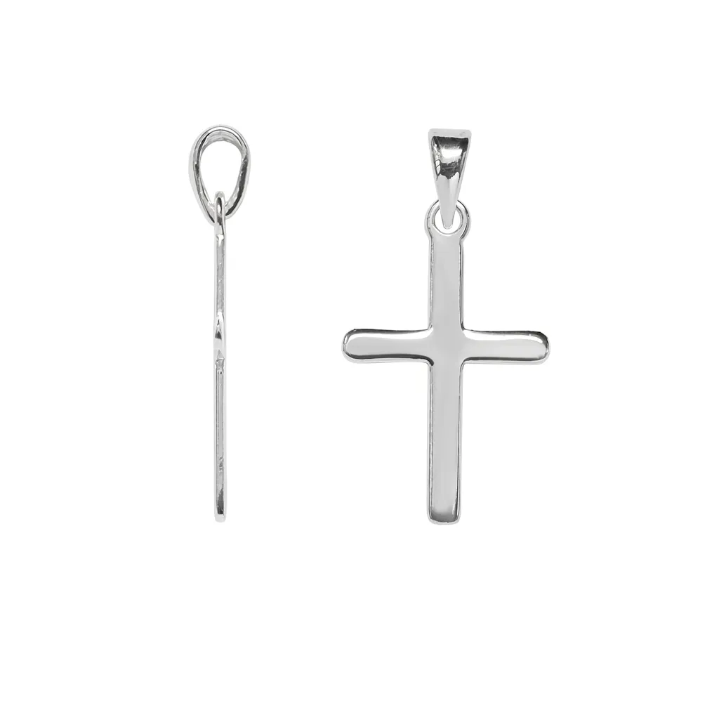 [19296P00PL] Sterling silver 22x13mm cross pendant