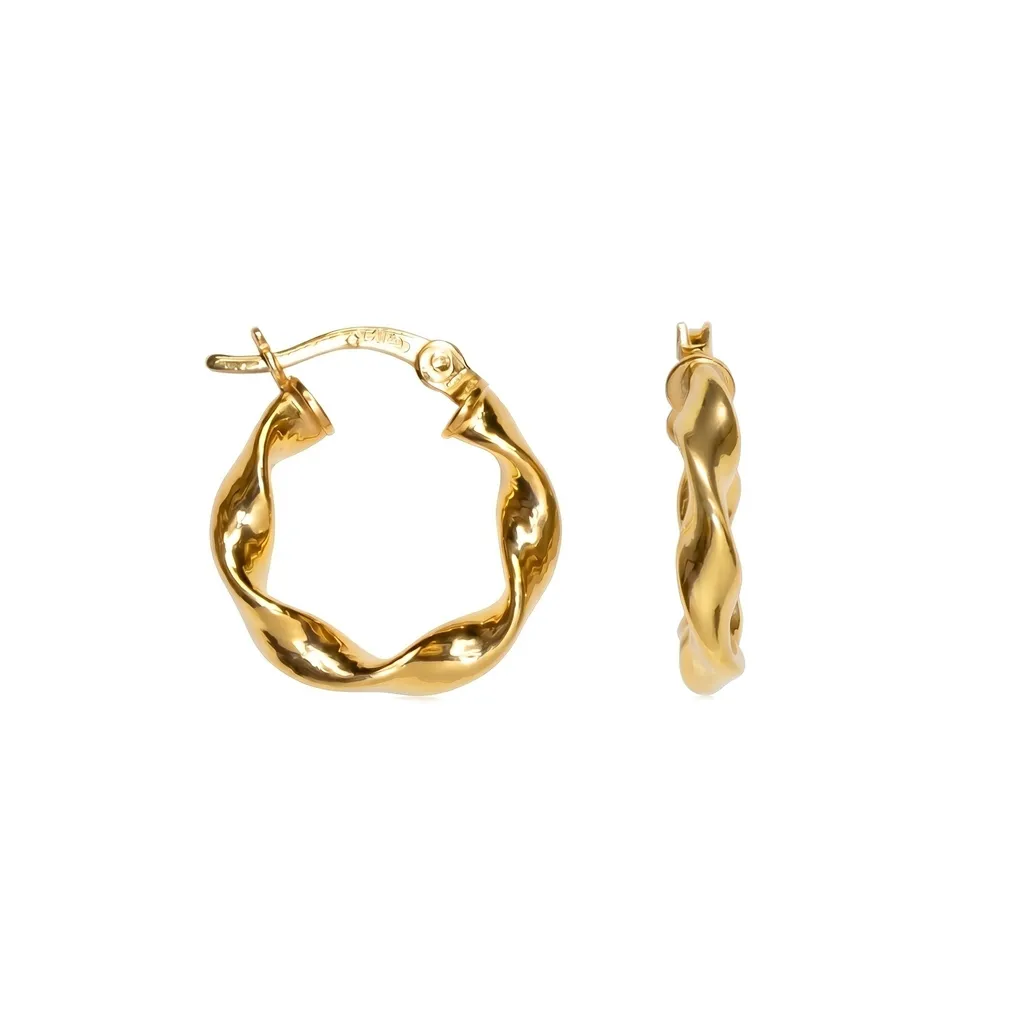 Sterling silver twisted hoop earrings