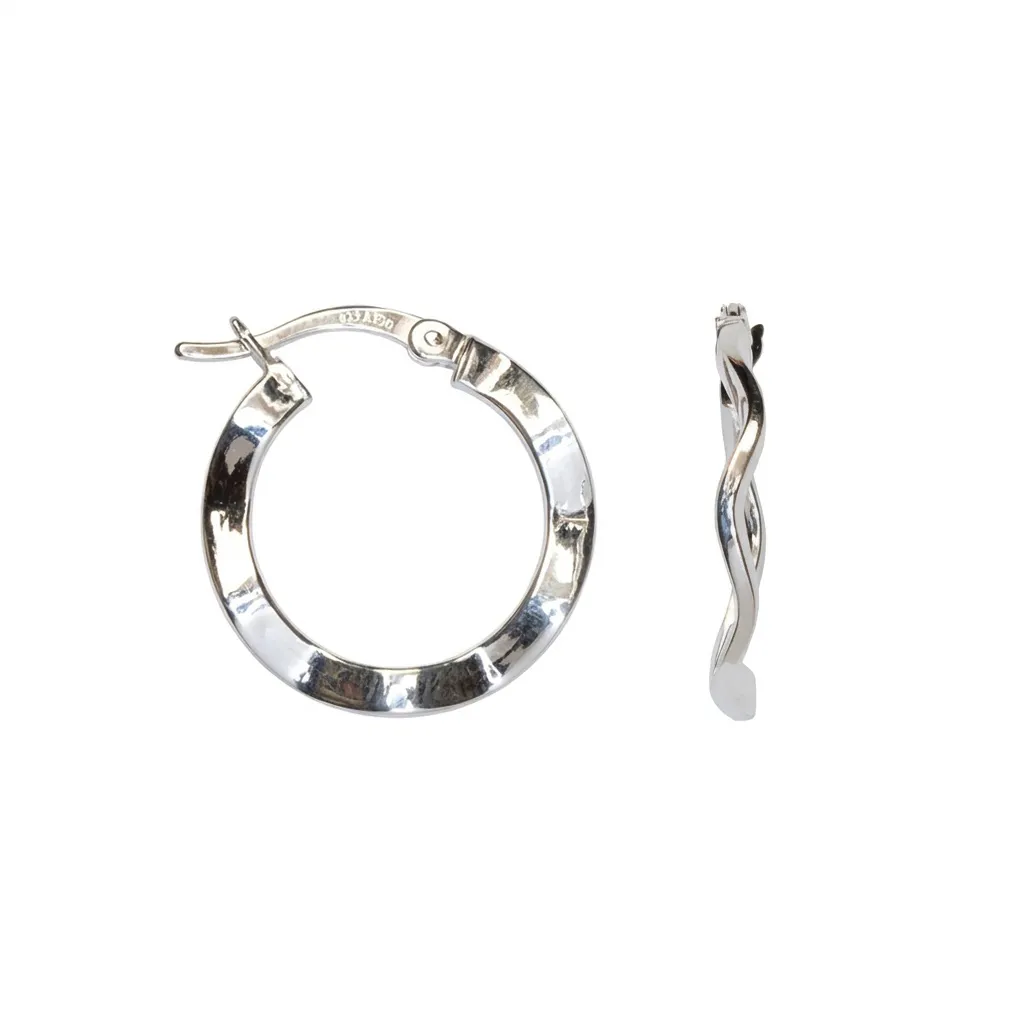Sterling silver flat wavy earrings
