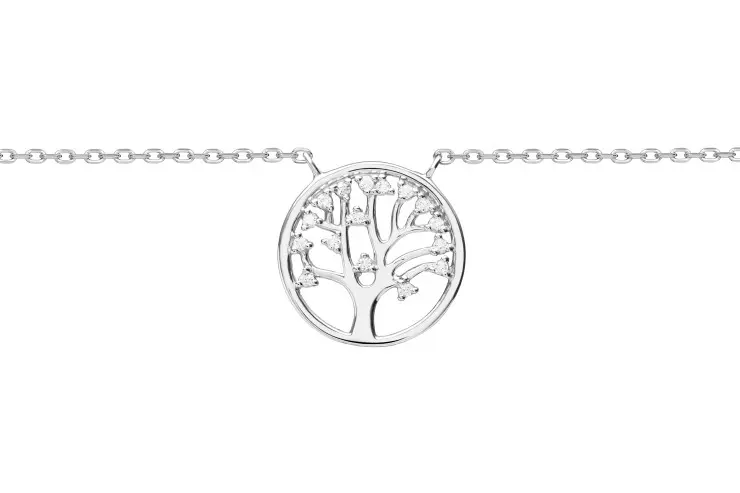 Collar plata 925 arbol de la vida con circonita