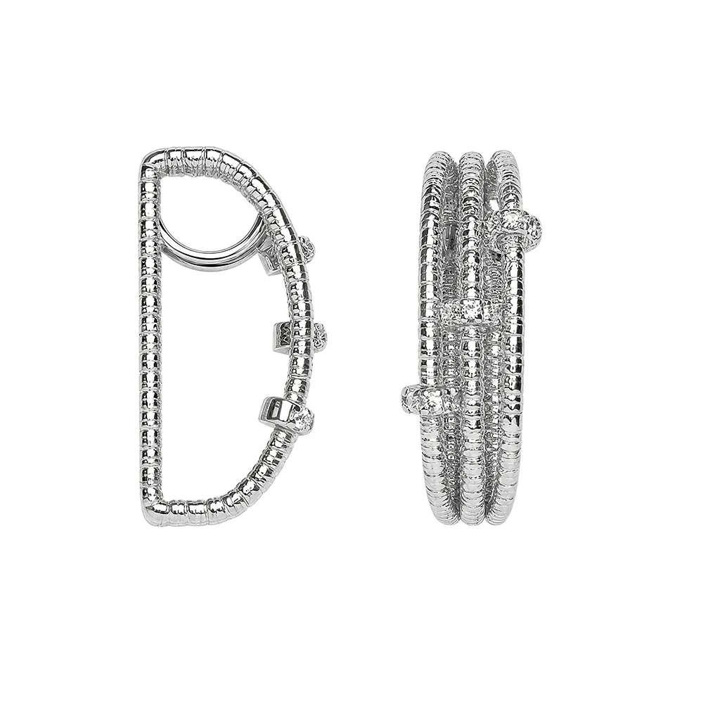 Colgante plata 925 aro triple con tres circonitas
