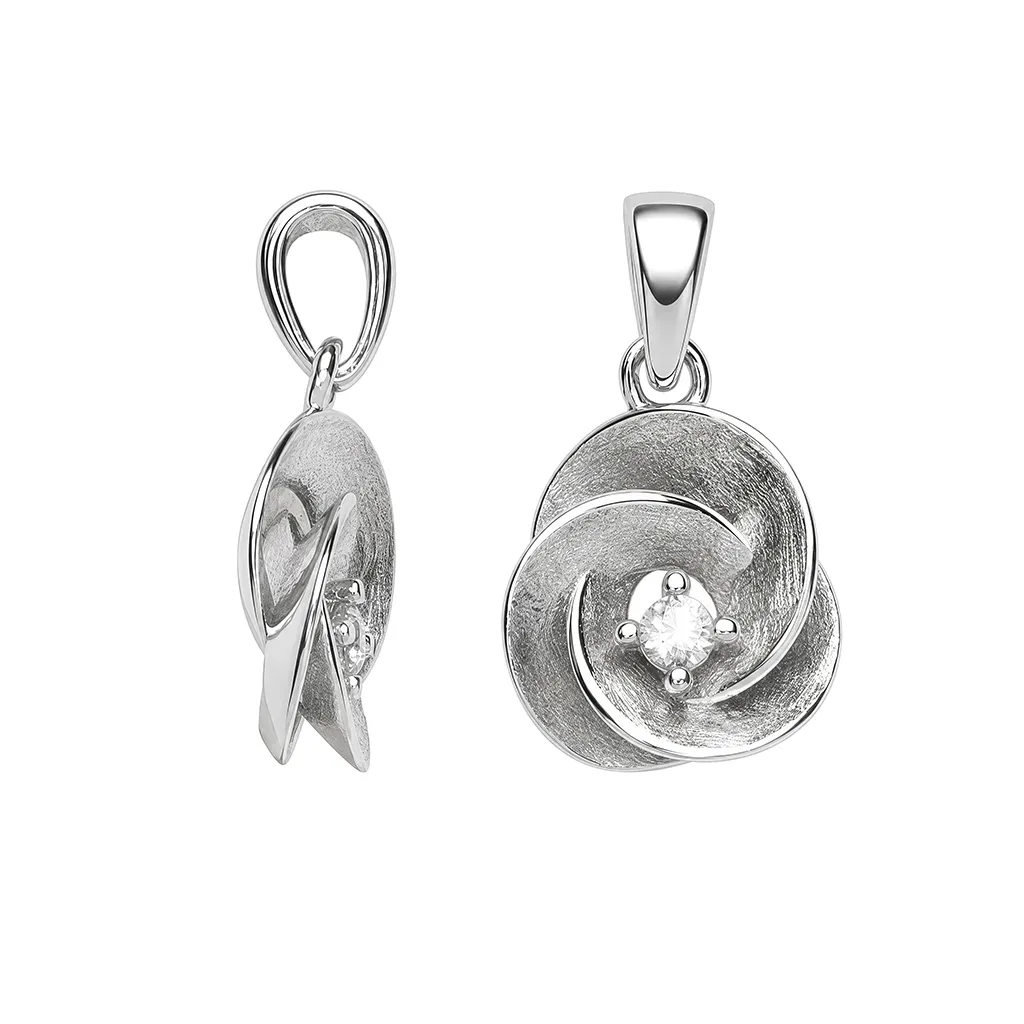 Colgante plata 925 círculos con circonita 2mm en el centro