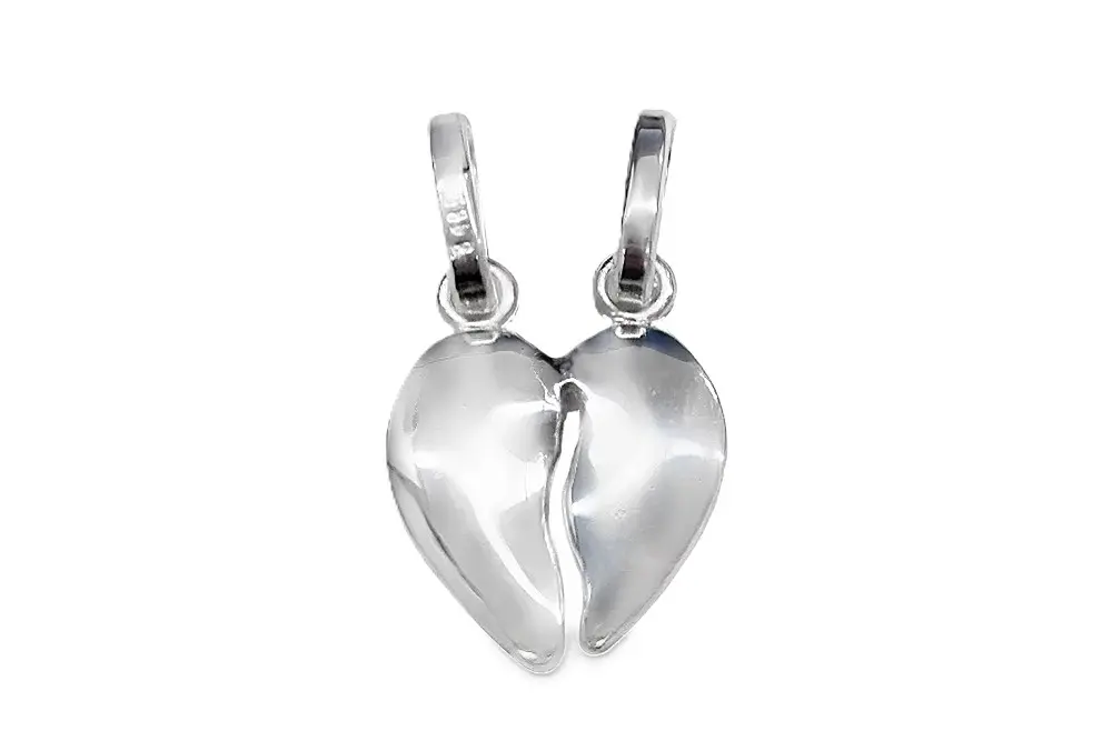 [0910900000PL] Colgante placa plata 925 corazon partido