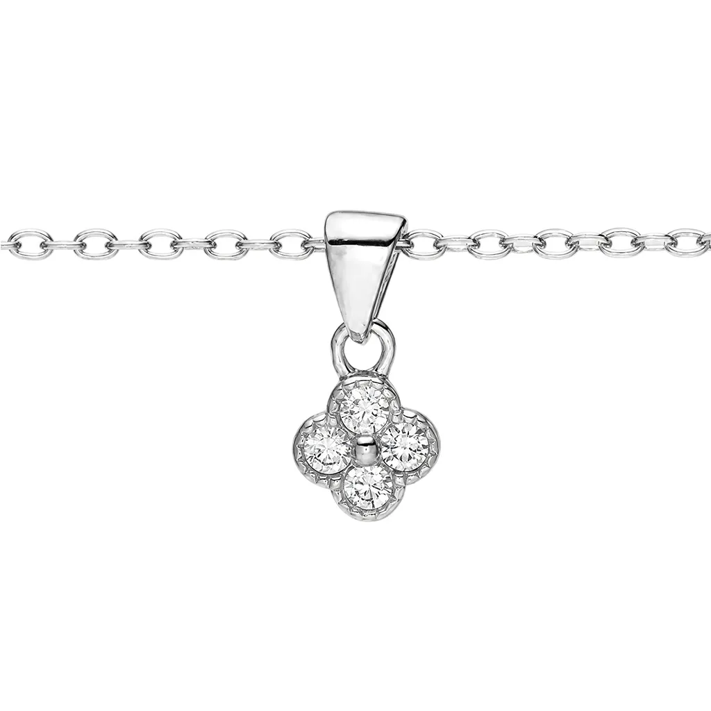 Collar plata 925 flor de 6mm con circonitas 