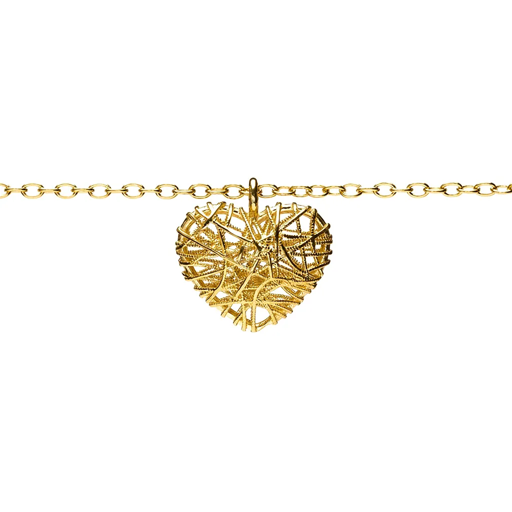 Collar plata 925 corazón modelo 3D