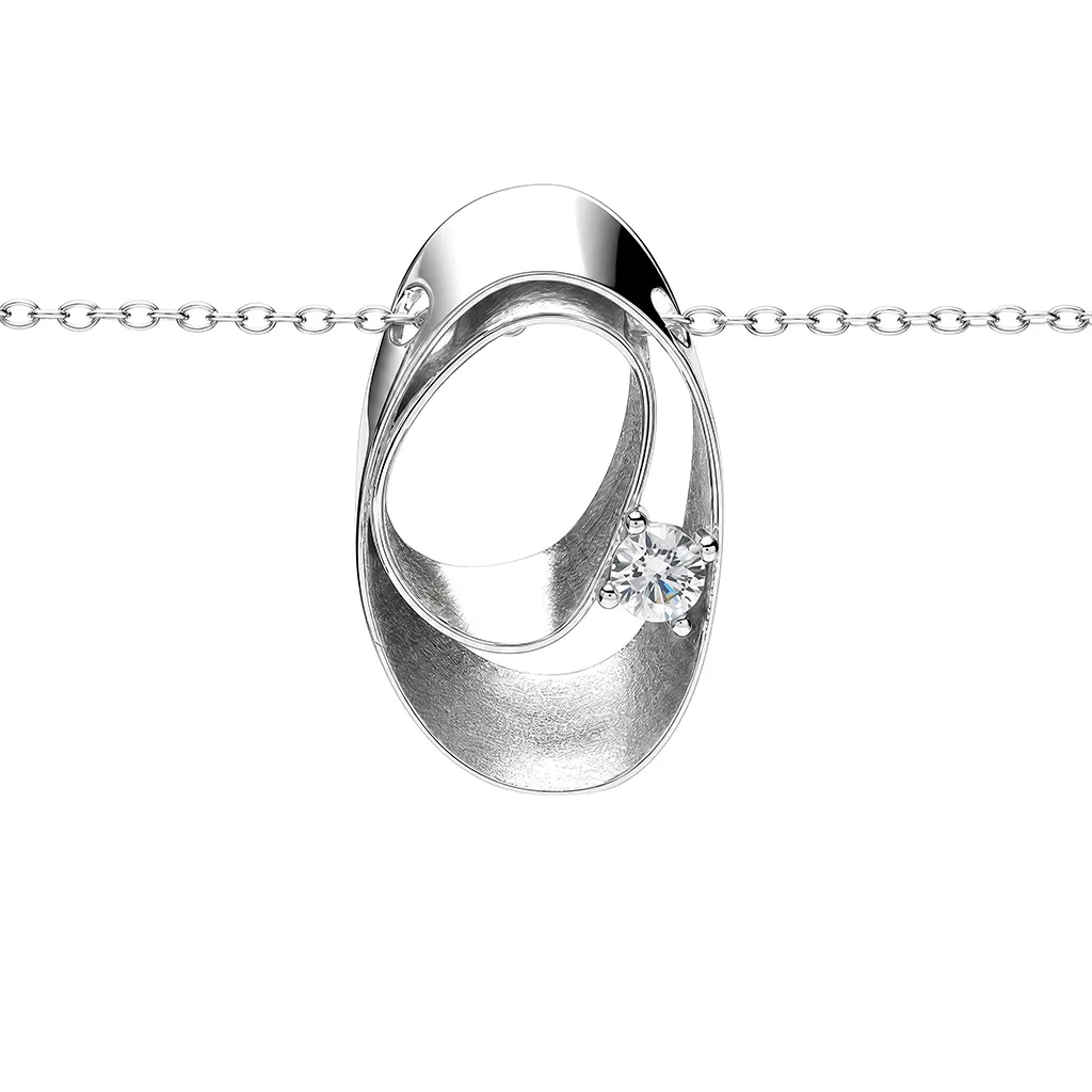 Collar plata 925 círculos irregulares con circonitas 