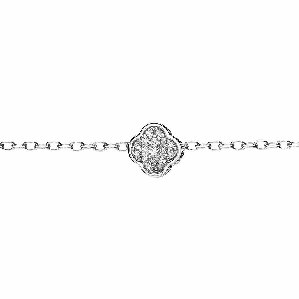 Collar plata 925 flor con circonitas