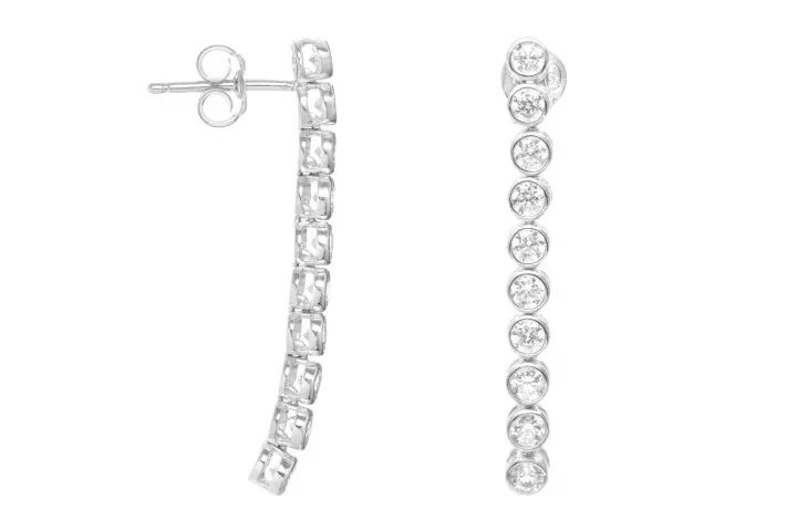 Pendiente plata 925 tennis 10 circonitas de 2mm 
