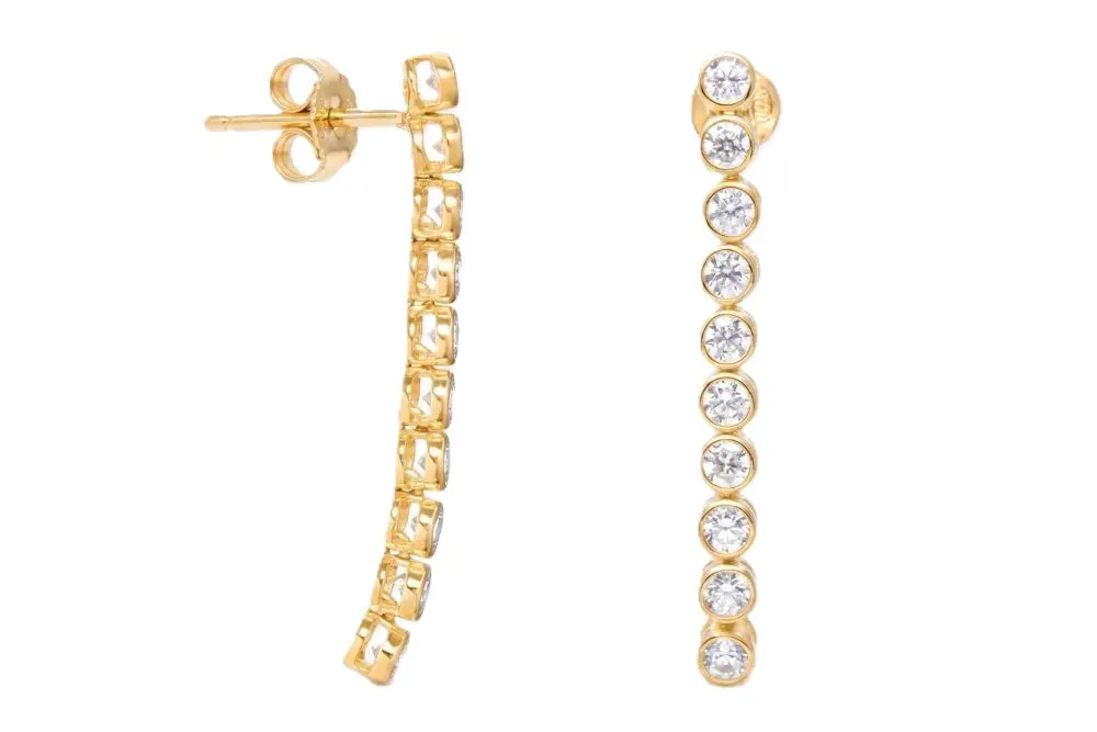 Sterling silver tennis 10-cubic zirconia 2.5mm earring