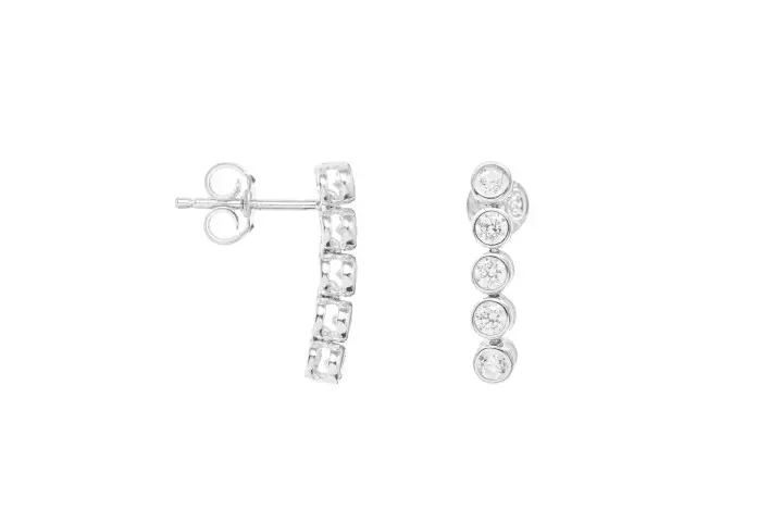 Pendiente plata 925 tennis 5 circonitas de 3mm 