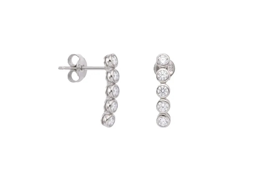 Pendiente plata 925 tennis 5 circonitas de 3mm 