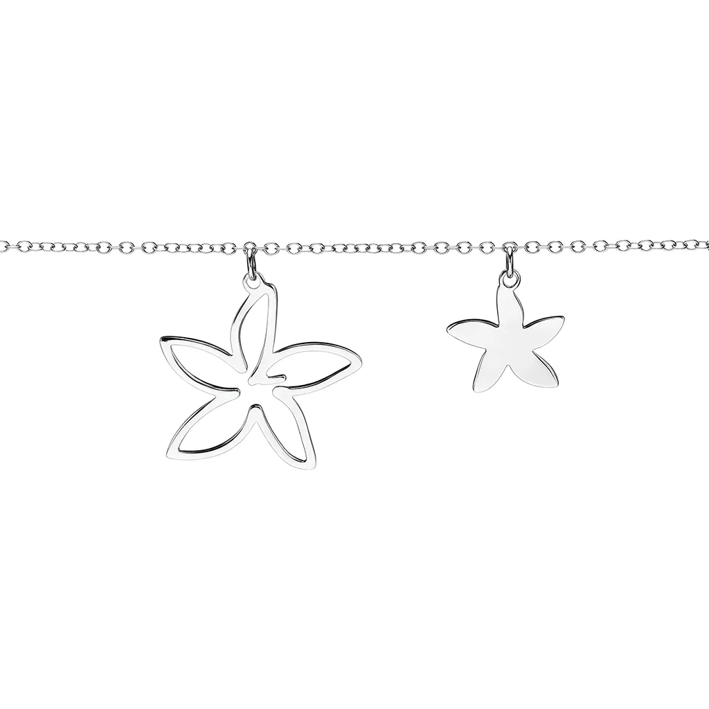 Collar plata 925 dos flores 