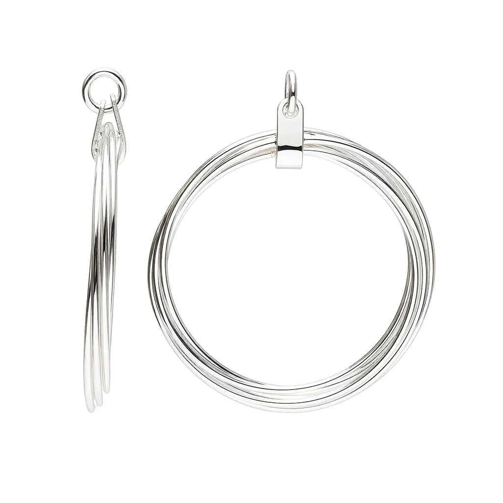 [19442PPL] Sterling silver interlocking rings pendant (Sterling silver)