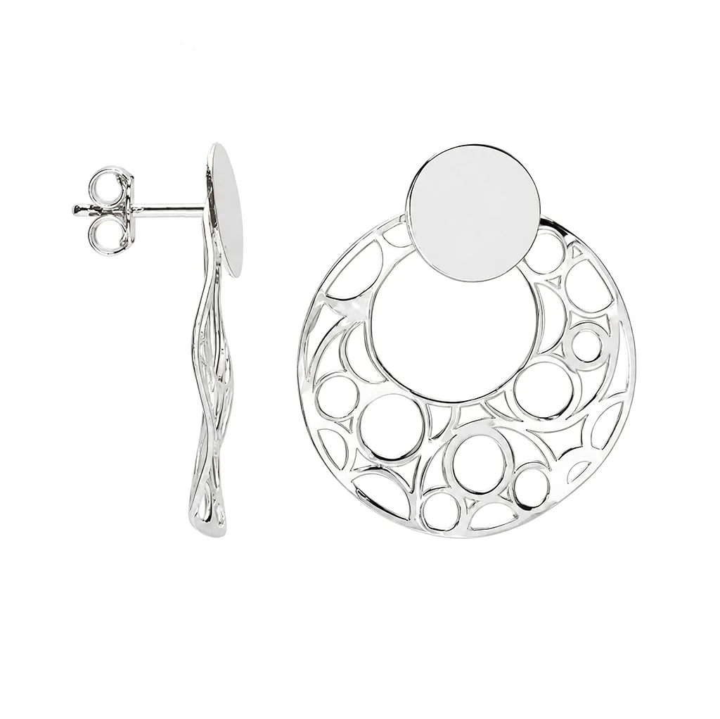 Pendiente plata 925 círculo ondulado 
