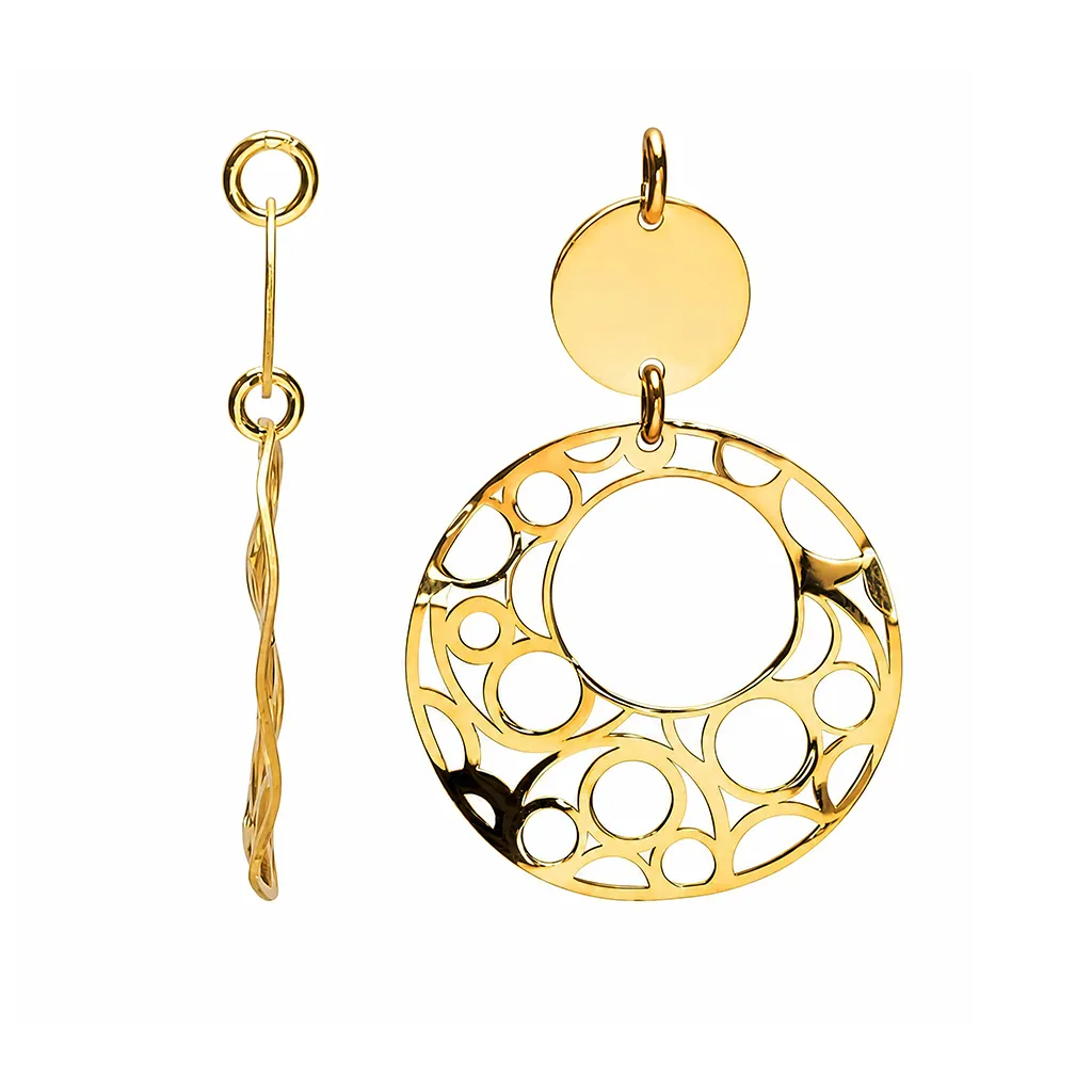 Sterling silver wavy circle pendant