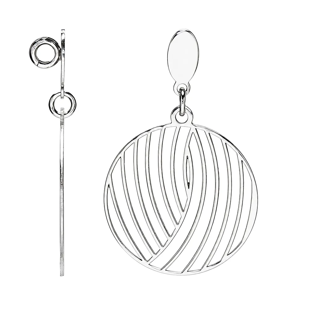 Colgante plata 925 círculo con rayas curvas