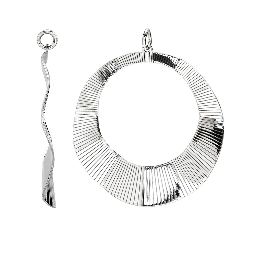 Sterling silver irregular wavy pendant