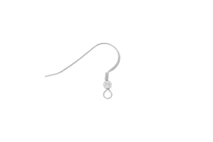 Gancho hippie plata 925 con bola 3mm