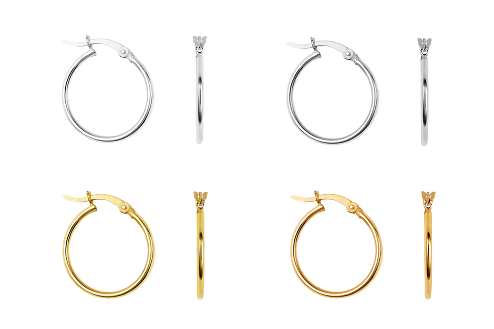 Sterling silver 1.5mm hoop earring