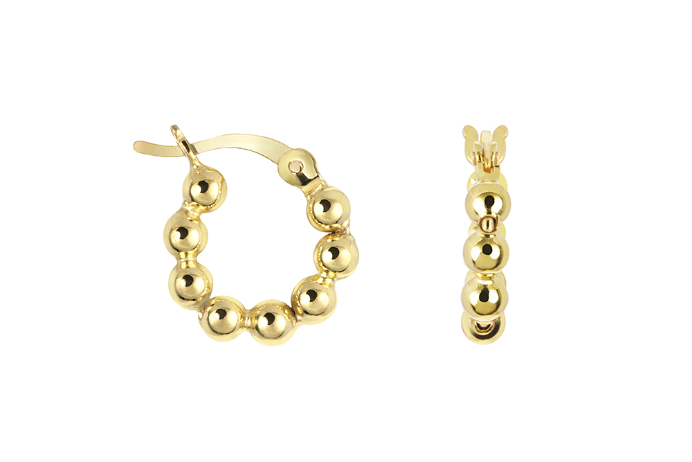 Sterling silver beads hoop earring