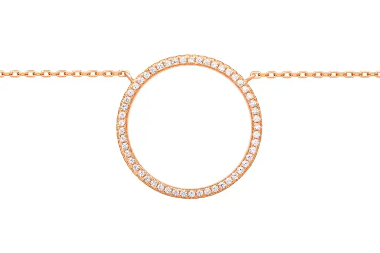 Collar plata 925 circulo con circonita