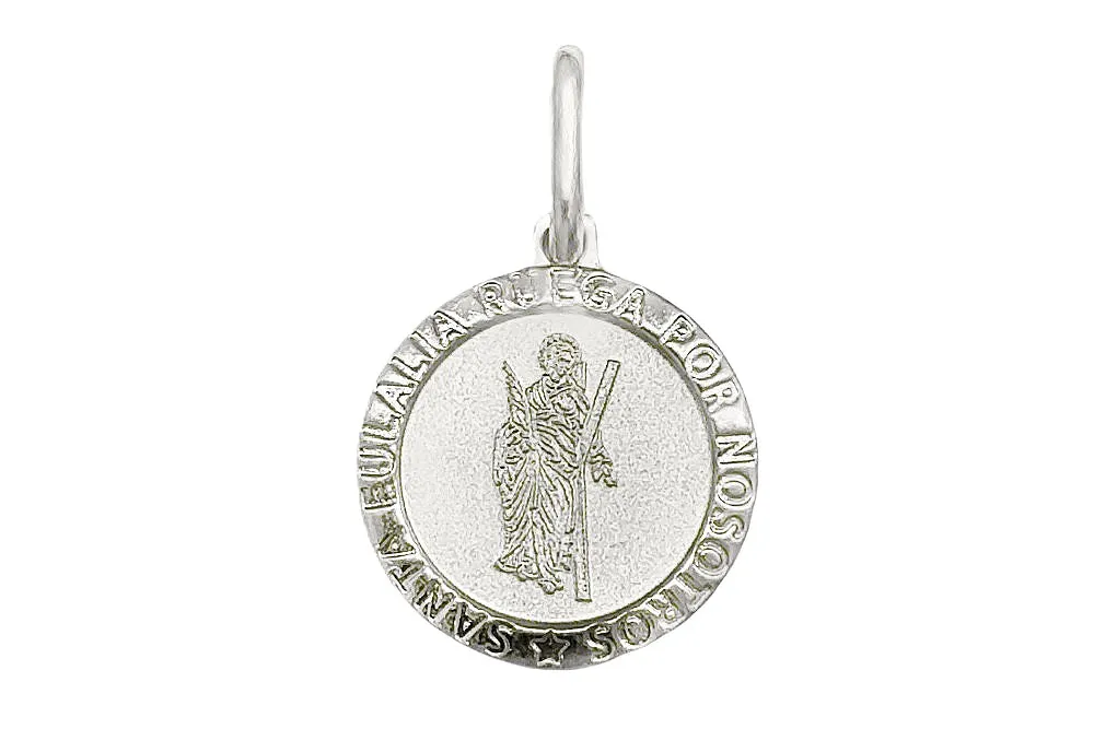 Sterling silver saint eulalia religious medal