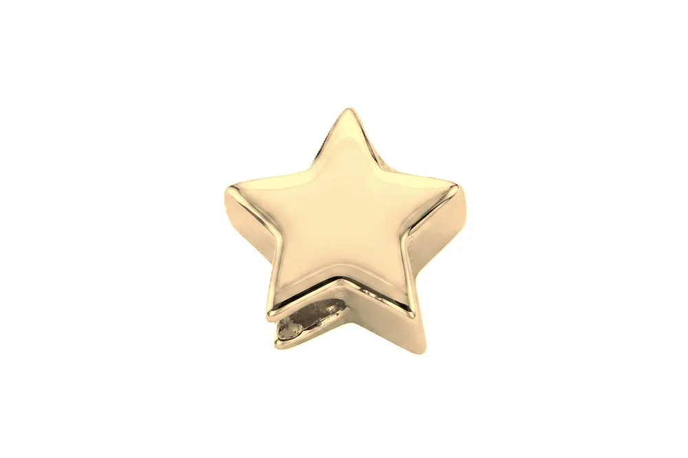  Sterling silver slider bead star 6mm