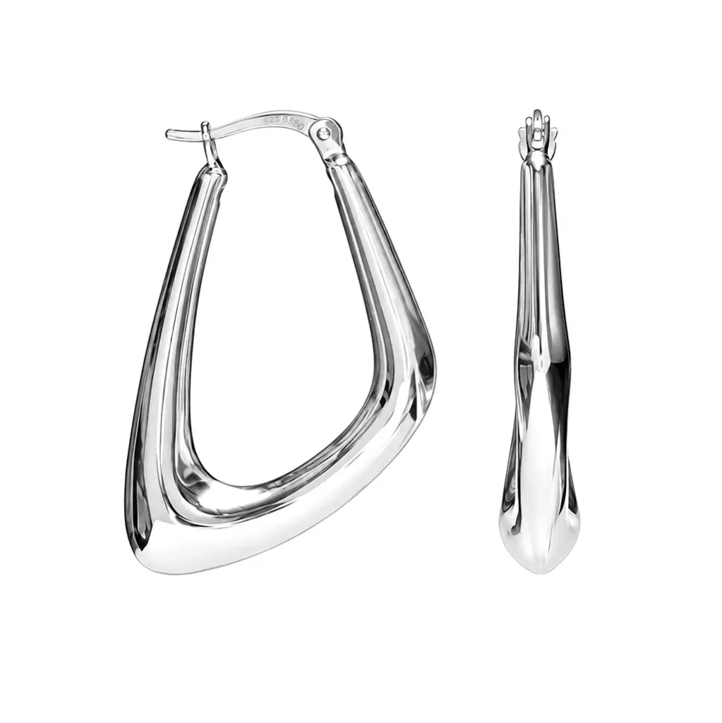 Pendiente plata 925 aro irregular electroforming