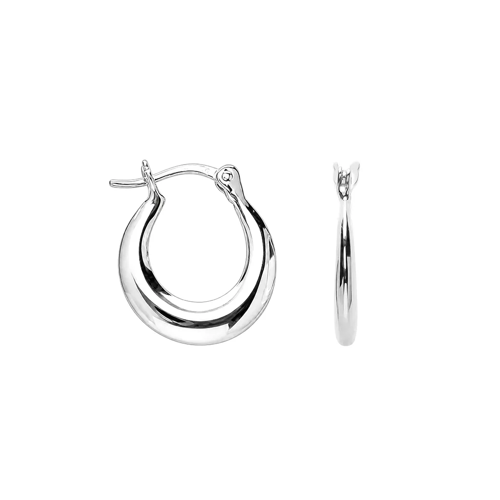 Sterling silver flat Thai hoop earring